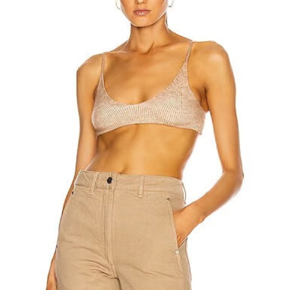 Jacquemus le valensole camel knit bra (s)